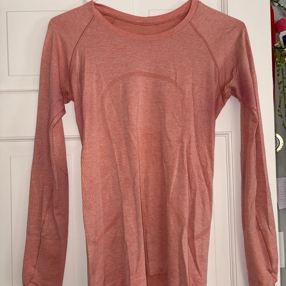 lululemon athletica Long Sleeve Tee in Coral Pink